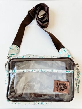 Boho Ranch Shop THE PRISCILLA CLEAR cowhide crossbody